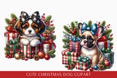 Cute Christmas Dog clipart, Dog Sublimation bundle Product Image 2