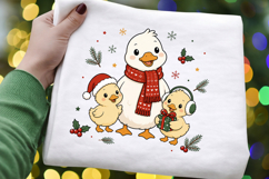 Cute Christmas Duck PNG Clipart,Family Ducklings Sublimation Product Image 5