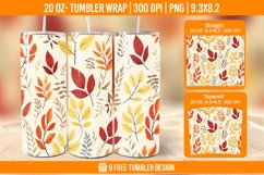 Autumn Flower Tumbler Wrap Designs, Sublimation Wrap Product Image 1