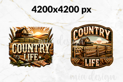 Country Life PNG, Vintage Farmhouse Sublimation Design Product Image 2