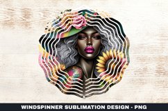 Sunflower Girl Wind Spinner Sublimation Design Product Image 1