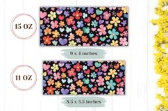Cartoon Flowers Mug Wrap, Love Hearts Mug Template Product Image 2
