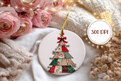 Patchwork Christmas Tree Ornament PNG, Winter Ornament Product Image 2