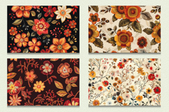 Fall Embroidery Flowers Cutting Boards sublimation Design Product Image 2