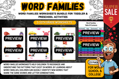 Word Families Worksheets Printable for kids Product Image 2