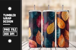 Fall autumn leaves tumbler wrap design Product Image 1