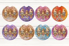 Coffee Gnome | 8 Car coaster &amp; key chain Christmas designs Product Image 2