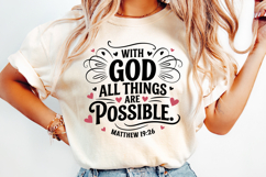 With God All things are Possible SVG | Bible Verse Product Image 2