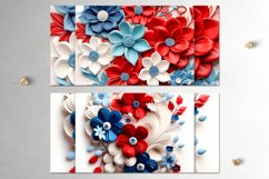 3D papercut patriotic USA flowers | Sublimation Mug designs Product Image 2
