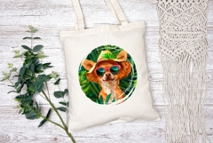 Summer Chihuahua Illustration, Chihuahua Sublimation Product Image 2