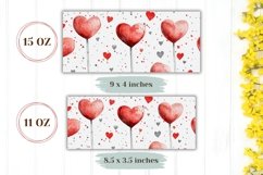 Lollipop Mug Wrap Design, Red Love Hearts Mug Sublimation Product Image 2