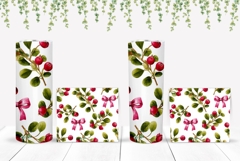Watercolor Cowberry Tumbler Wrap, Berries Tumbler Template Product Image 2