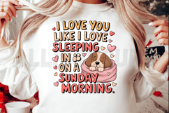 Adorable Sleeping Puppy On Sunday Morning Quote For Dog Love Product Image 2