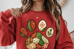 Preppy Christmas Dog Paw png | Patchwork Christmas png Product Image 5