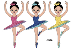 Ballerina Girl with Crown SVG PNG DXF Product Image 2
