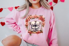 Valentine Animal On Swings Clipart, Valentine Animal Clipart Product Image 2