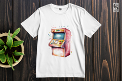 Retro Arcade Machine Watercolor Clipart Sublimation PNG Product Image 2