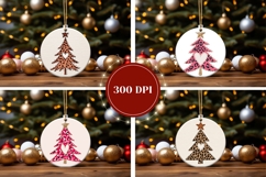 Leopard Christmas Tree Round Ornaments, Christmas Gift Tags Product Image 2
