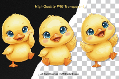 15 Bundle Watercolor Cute Yellow Duck Cute Animal Farm Product Image 2