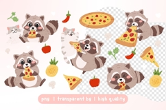 Cute Pizza Lover Cute Raccoon Can Glass Wrap PNG Libbey Product Image 3