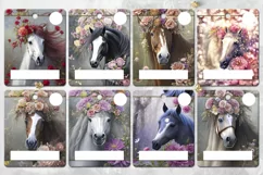 Horse & Flowers | 8 Money Card Fantasy Sublimation designs Product Image 2