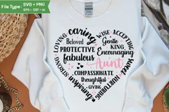 Aunt Heart Shape SVG | Mother's Day Heart SVG PNG Product Image 1