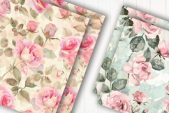 Vintage Rose Floral Digital Paper Product Image 2