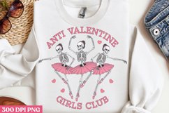 Anti valentine girls club PNG, Retro Valentines Sublimatio Product Image 1