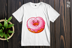 Cute Heart Donut Clipart Sublimation PNG Product Image 2