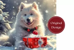 Christmas Dog Tumbler Wrap, Winter Sublimation Tumbler Product Image 2
