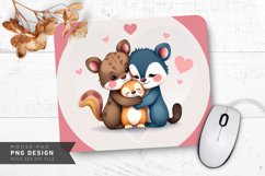 Cuddly Animal Hearts Mouse Pad PNG Design Product Image 1
