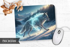 Frosty Trail of the Enchanted Wolf Mouse Pad PNG Design Product Image 1