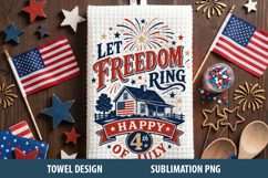 Happy 4th Of July kitchen Towel PNG | Patriotic Towel Design Product Image 5