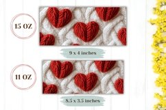Embroidery Love Mug Design, Red Love Hearts Mug Sublimation Product Image 2