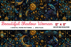 Beautiful Shadow Woman Backgrounds JPG Product Image 1