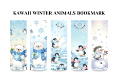 Kawaii Winter Animals Bookmark Set,Cute Pastel Bookmark Product Image 2