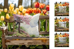 Christian Pillow Template, Easter Cross Pillowcase PNG Product Image 2