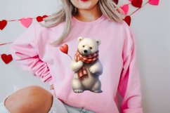 Valentines Day Bear Sublimation Clipart, Valentines Day PNG Product Image 2