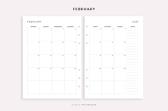2027 Monthly Calendar on Two Pages with Notes, Printable Product Image 2