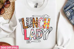 LUNCH LADY PNG, Lunch Lady Sublimation PNG Product Image 2