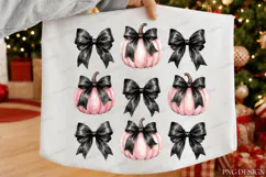 pink pumpkin png,black bow png,coquette halloween,pumpkin Product Image 3
