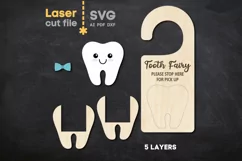 Tooth Fairy Door Hanger SVG Laser cut file for Glowforge Product Image 3
