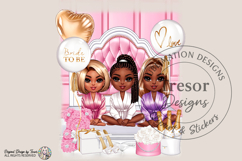 Bride Squad Chibi PNG | Bridal Shower Sublimation Design PNG Product Image 1