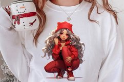 Cute Christmas Little Girl Sublimation Clipart Product Image 2