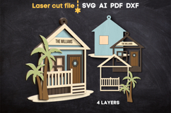Beach House Ornament SVG laser cut file for Glowforge Product Image 2