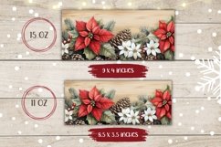 Poinsettia Mug Wrap Design, Christmas Mug Sublimation Product Image 2