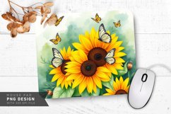 Artistic Sunflower Design Mouse Pad PNG Design Product Image 1