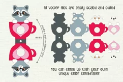 Raccoon in a Cup | Lollipop Holder | Valentine Paper Craft Product Image 2