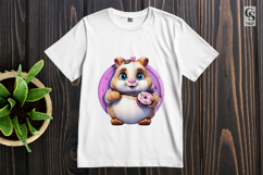 Cute Hamster Donut Cartoon Clipart Sublimation Png Product Image 2