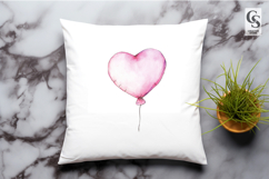 Watercolor Heart Balloon Clipart Sublimation PNG Product Image 2